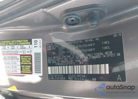 2016 Toyota Sienna Le 8 Passenger from USA, damaged, VIN 5TDKK3DC2GS757613